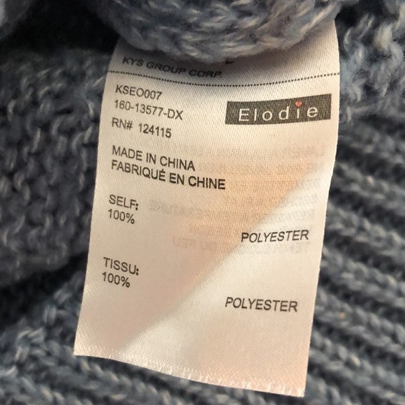 Elodie Girl Crew Neck Drop Shoulder Long Sleeve Popover Sweater Size Large - Picture 11 of 12